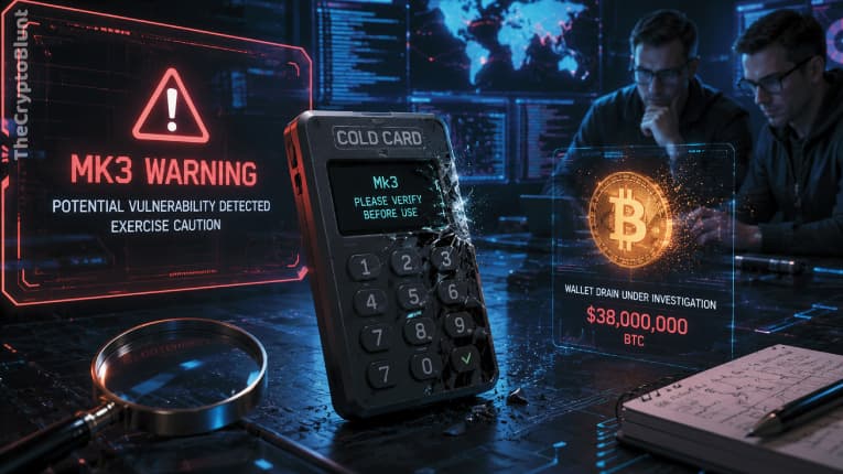 Coldcard Warns Mk3 Users as Experts Probe $38M Bitcoin Wallet Drain