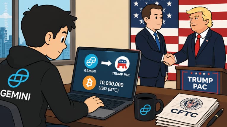Gemini sent $10M in Bitcoin to Trump PAC After CFTC Filing
